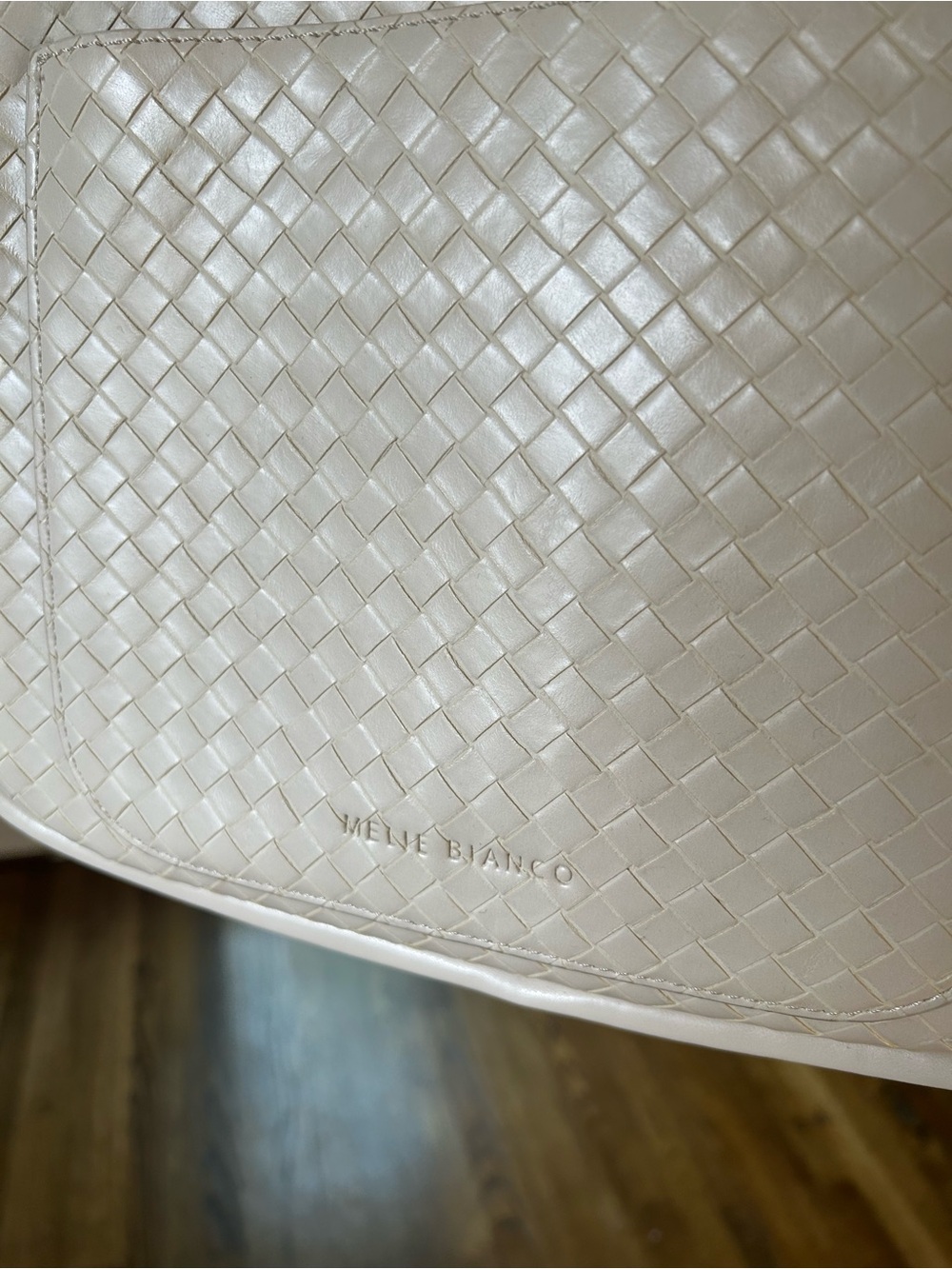 Melie Bianco Cream Woven Shoulder Bag - Picture 4 of 4
